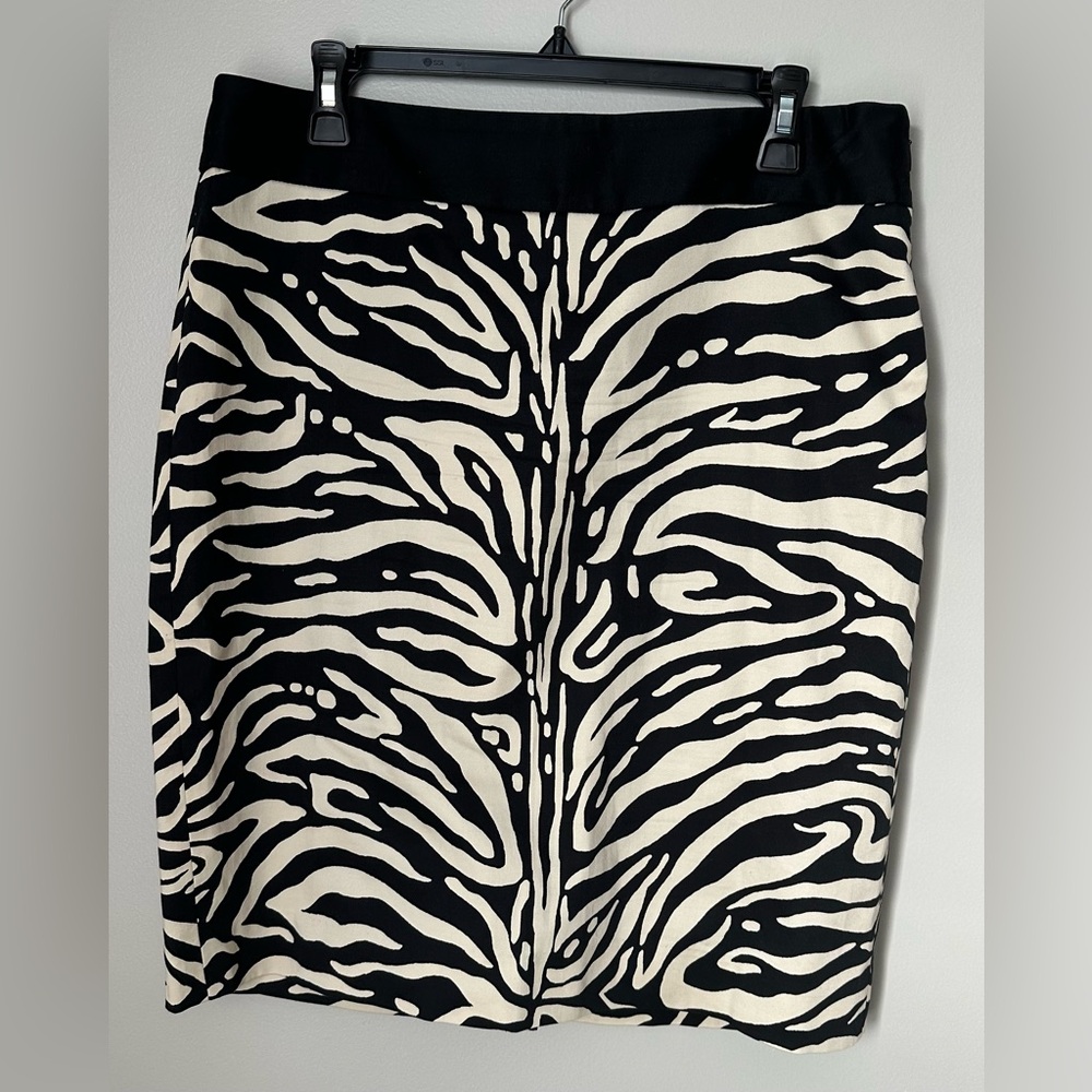 The Limited Animal Print Lined Pencil Skirt Ivory Size 14